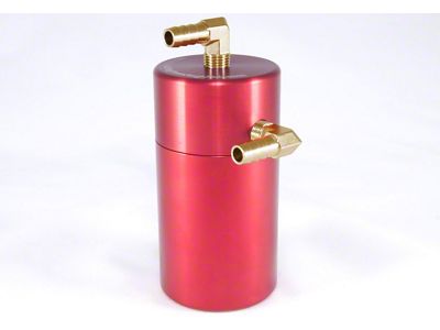 Red Standard Oil Catch Can; Brass Fittings/Rubber Hoses (15-25 V8 Tahoe)
