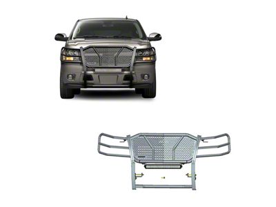 Rugged Grille Guard with 20-Inch Double Row LED Light Bar; Black (07-14 Tahoe)