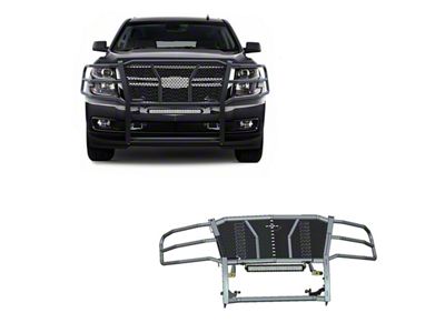 Rugged Grille Guard with 20-Inch LED Light Bar; Black (15-20 Tahoe)