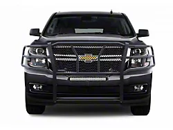 Rugged Grille Guard with 20-Inch LED Light Bar; Black (15-20 Tahoe)