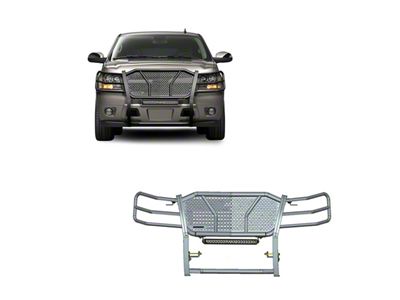 Rugged Grille Guard with 20-Inch Single Row LED Light Bar; Black (07-14 Tahoe)