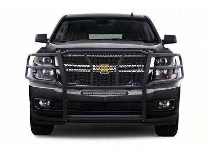 Rugged Grille Guard with 20-Inch Single Row LED Light Bar; Black (15-20 Tahoe)