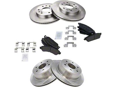 Semi-Metallic 6-Lug Brake Rotor and Pad Kit; Front and Rear (2007 Tahoe)