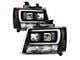 Signature Series Version 2 Light Bar DRL Projector Headlights; Black Housing; Clear Lens (07-14 Tahoe)