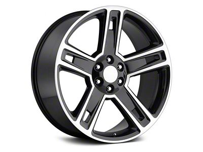 Silverado Replica Gloss Black Machined 6-Lug Wheel; 22x9; 24mm Offset (21-25 Tahoe)