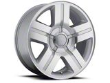 Texas Silverado Replica Silver Machined 6-Lug Wheel; 22x9; 31mm Offset (21-25 Tahoe)