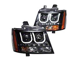 U-Bar Projector Headlights; Black Housing; Clear Lens (07-14 Tahoe)