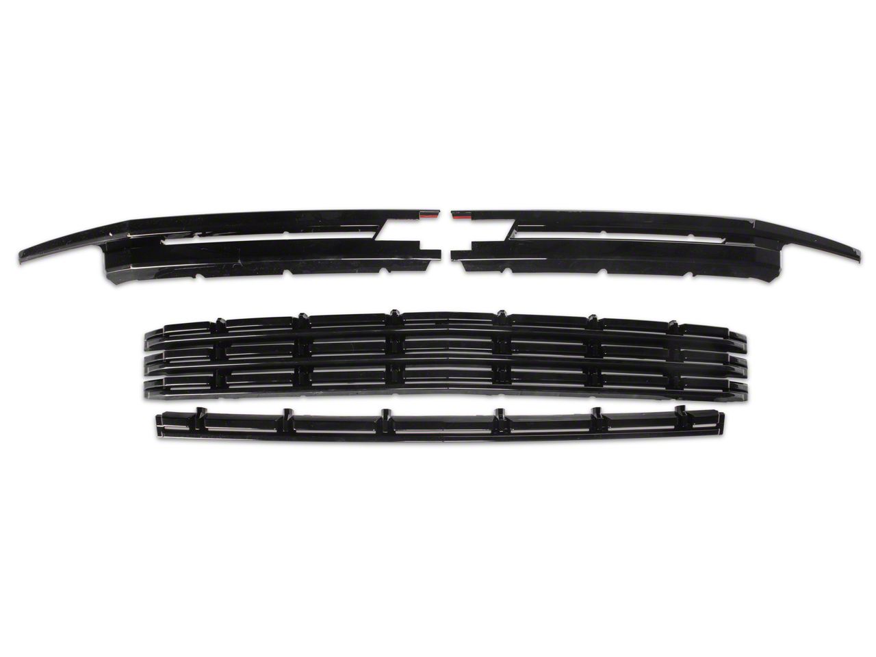 Tahoe Chrome Delete Upper Grille Cover; Gloss Black (2124 Tahoe LT) Free Shipping