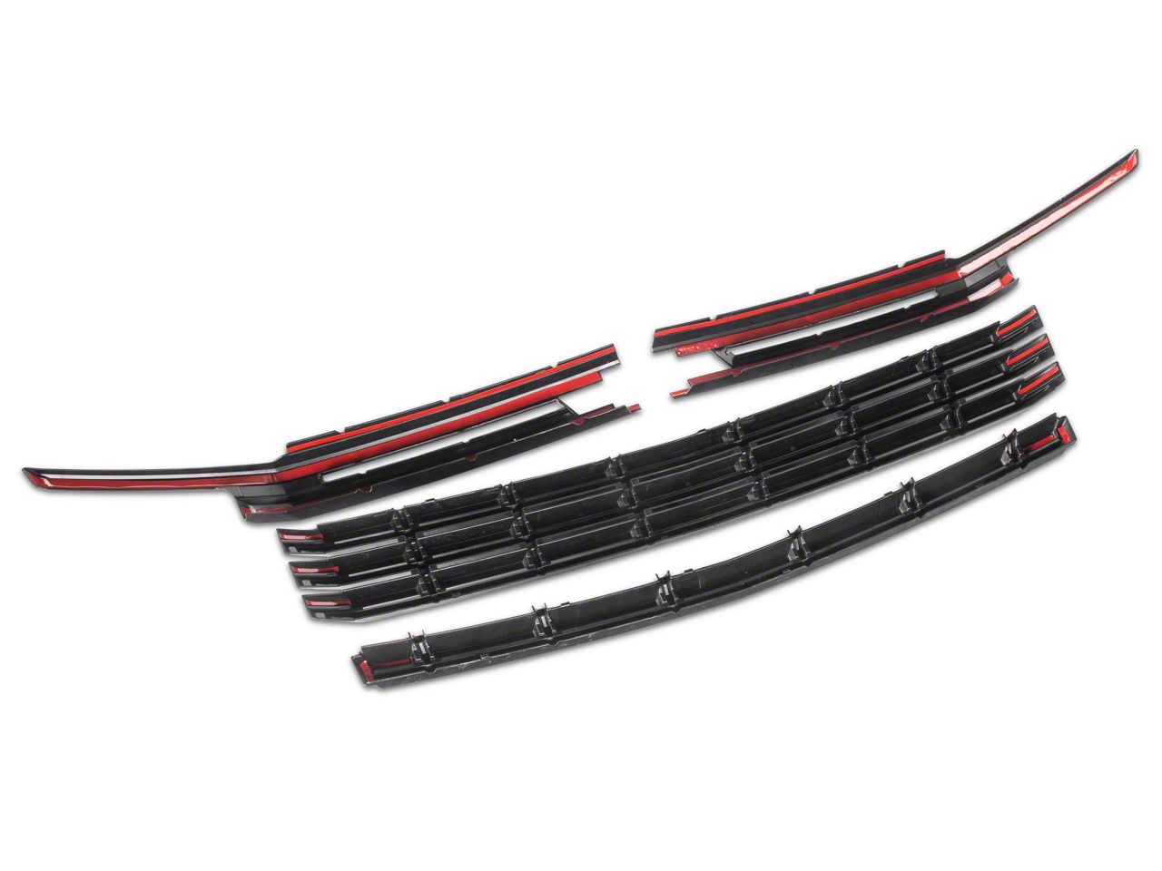 Tahoe Chrome Delete Upper Grille Cover; Gloss Black (2124 Tahoe LT) Free Shipping