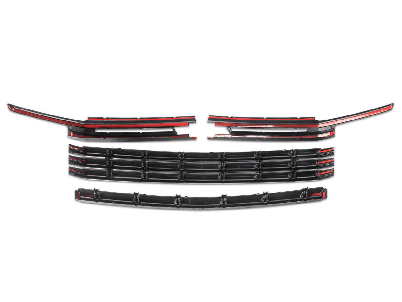 Tahoe Chrome Delete Upper Grille Cover; Gloss Black (2124 Tahoe LT) Free Shipping