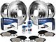 Vented 6-Lug Brake Rotor, Pad, Brake Fluid and Cleaner Kit; Front and Rear (15-20 Tahoe, Excluding Police)