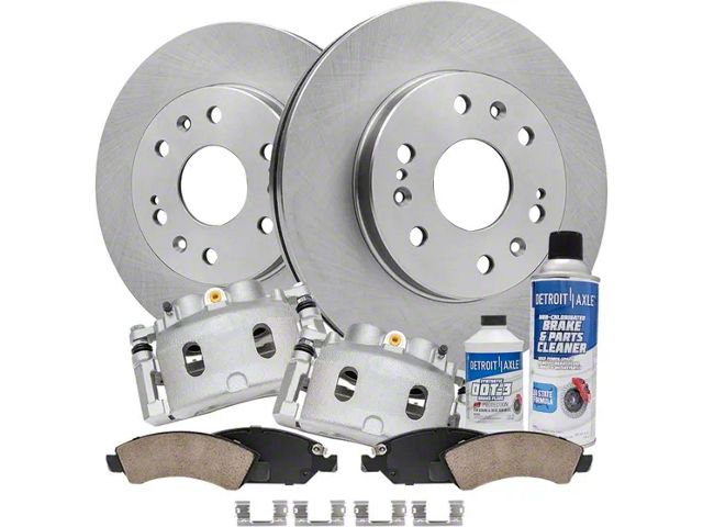Vented 6-Lug Brake Rotor, Pad, Caliper, Brake Fluid and Cleaner Kit; Front (08-20 Tahoe, Excluding Police)