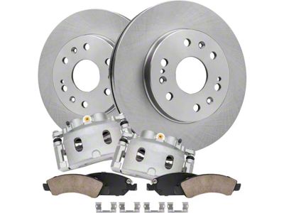 Vented 6-Lug Brake Rotor, Pad and Caliper Kit; Front (08-20 Tahoe, Excluding Police)
