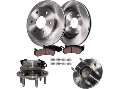 Vented 6-Lug Brake Rotor, Pad and Wheel Assemblies Kit; Front (08-14 2WD Tahoe)