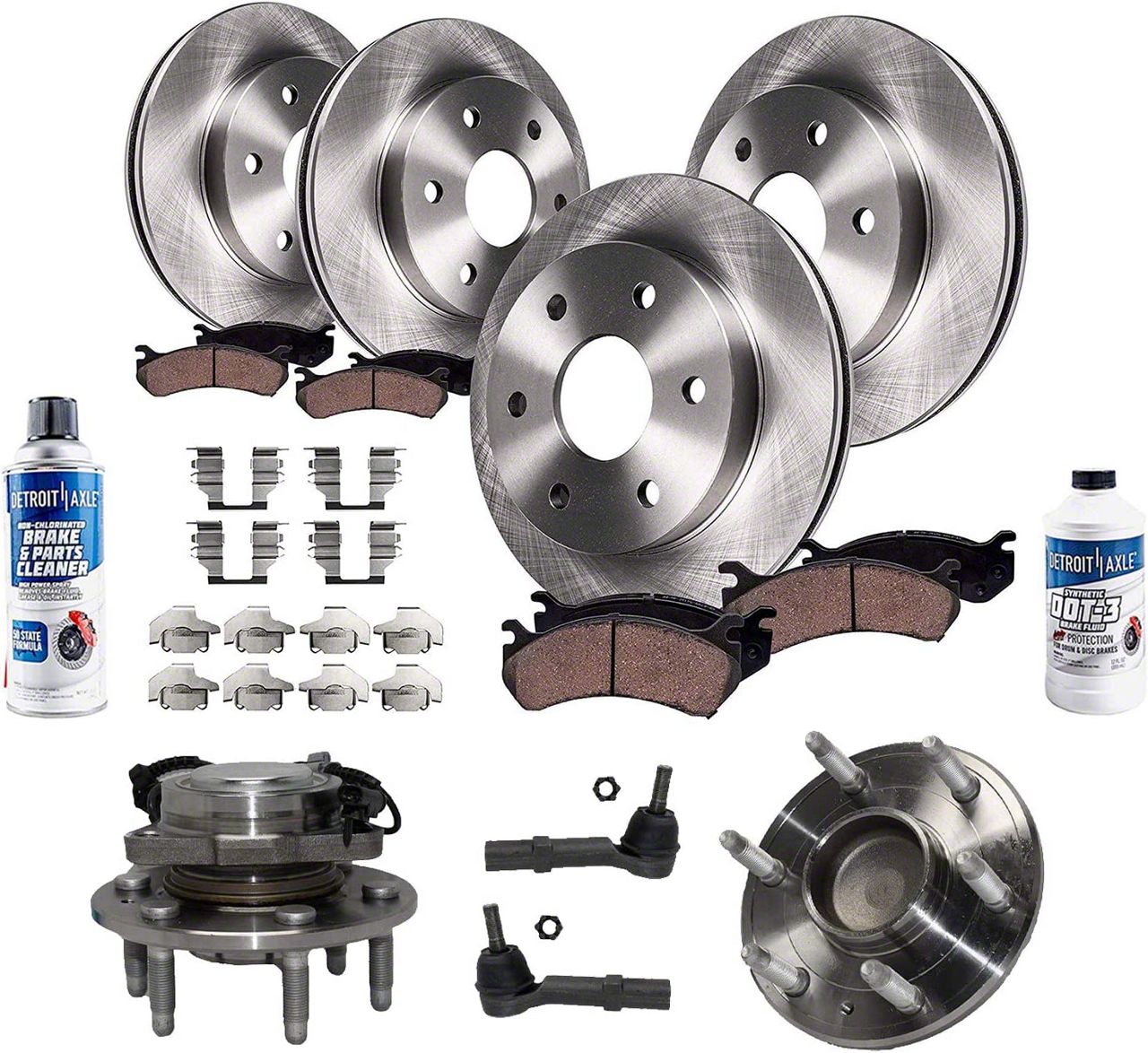 Tahoe Vented 6Lug Brake Rotor, Pad, Wheel Hub Assemblies, Brake Fluid