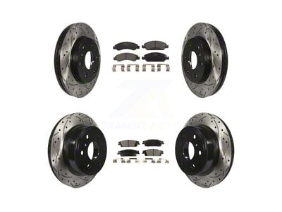 Vented 6-Lug Brake Rotor and Semi-Metallic Pad Kit; Front and Rear (15-20 Tahoe, Excluding Police)
