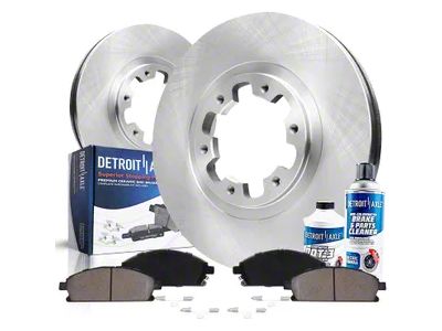 Vented and Slotted 6-Lug Brake Rotor, Pad and Caliper Kit; Rear (07-14 Tahoe)