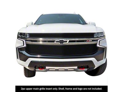 Wire Mesh Upper and Lower Grille Overlay; Black (21-24 Tahoe LS, Z71)
