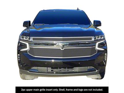 Wire Mesh Upper Overlay Grilles; Polished (21-24 Tahoe LT, Premier, RST)