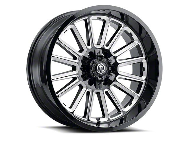 Terra Offroad TR-8 Glossy Black Milled 8-Lug Wheel; 22x10; -25mm Offset (17-22 F-350 Super Duty SRW)