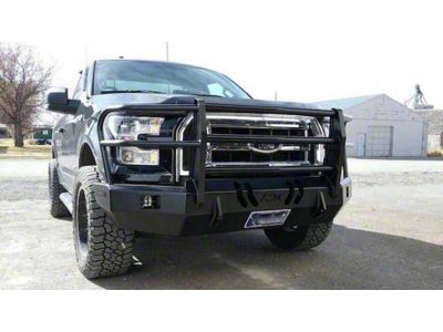 Throttle Down Kustoms Standard Front Bumper with Grille Guard; Bare Metal (15-17 F-150, Excluding Raptor)