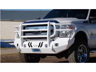 Throttle Down Kustoms Standard Front Bumper with Grille Guard; Bare Metal (11-16 F-350 Super Duty)