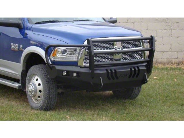 Throttle Down Kustoms Standard Front Bumper with Grille Guard; Bare Metal (10-18 RAM 3500)