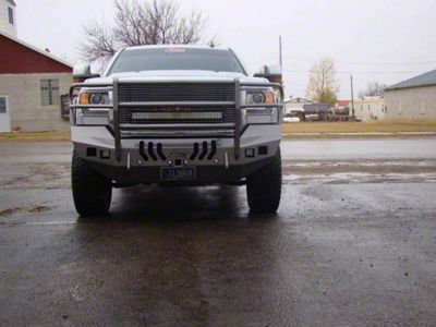 Throttle Down Kustoms Standard Front Bumper with Grille Guard; Bare Metal (15-19 Sierra 2500 HD)