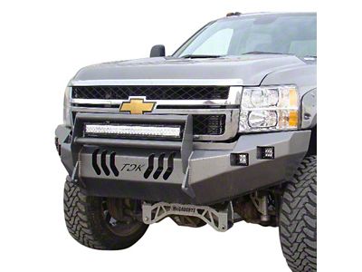 Throttle Down Kustoms Push Bar Front Bumper; Bare Metal (11-14 Silverado 2500 HD)