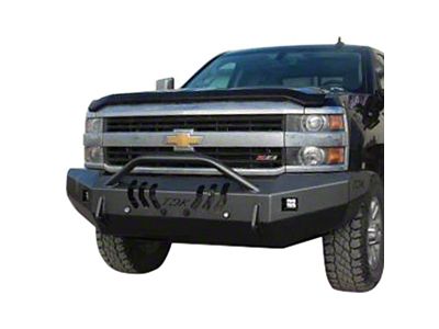 Throttle Down Kustoms Push Bar Front Bumper; Bare Metal (15-19 Silverado 2500 HD)