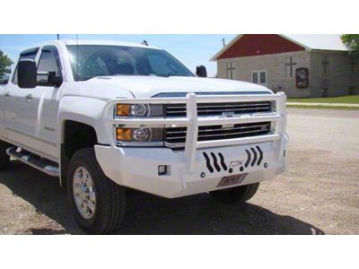 Throttle Down Kustoms Standard Front Bumper with Grille Guard; Bare Metal (15-19 Silverado 2500 HD)