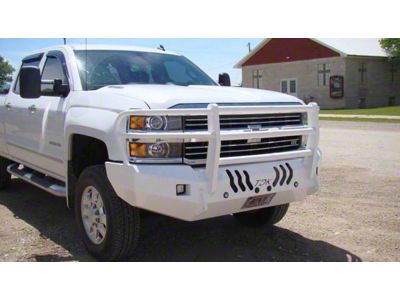 Throttle Down Kustoms Standard Front Bumper with Grille Guard; Bare Metal (15-19 Silverado 3500 HD)