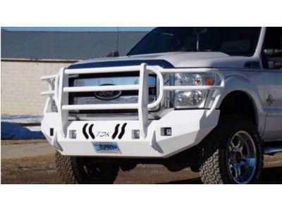 Throttle Down Kustoms Standard Front Bumper with Grille Guard; Bare Metal (11-16 F-250 Super Duty)