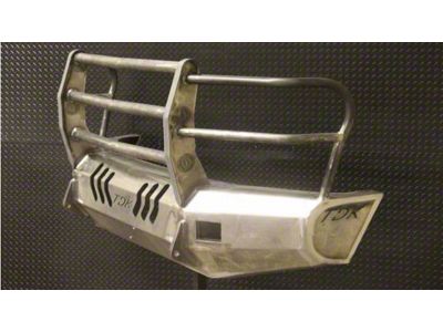 Throttle Down Kustoms Standard Front Bumper with Grille Guard; Bare Metal (20-22 F-250 Super Duty)