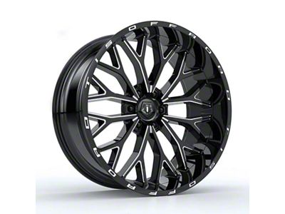 TIS 565 Gloss Black Milled 8-Lug Wheel; 22x12; -44mm Offset (01-06 Sierra 2500 HD)