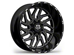 TIS 544BM Gloss Black Milled 8-Lug Wheel; 24x14; -76mm Offset (01-06 Sierra 3500 HD SRW)