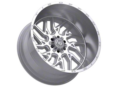 TIS 544 Gloss Silver with Brushed Face and Lip 8-Lug Wheel; 22x12; -44mm Offset (01-06 Silverado 2500 HD)