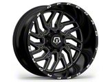 TIS 544BM Gloss Black Milled 8-Lug Wheel; 20x10; -25mm Offset (01-06 Silverado 3500 HD SRW)