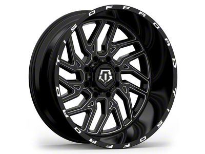 TIS 544BM Gloss Black Milled 8-Lug Wheel; 24x14; -76mm Offset (01-06 Silverado 3500 HD SRW)