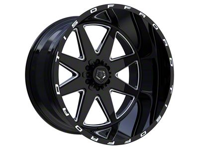 TIS 551BM Gloss Black Milled 8-Lug Wheel; 20x10; -25mm Offset (03-09 RAM 2500)