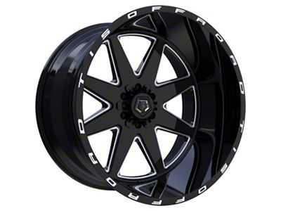 TIS 551BM Gloss Black Milled 8-Lug Wheel; 22x12; -44mm Offset (03-09 RAM 2500)