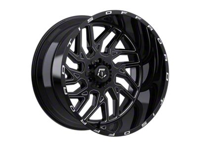 TIS 544 Gloss Black Milled 8-Lug Wheel; 24x12; -44mm Offset (03-09 RAM 3500 SRW)