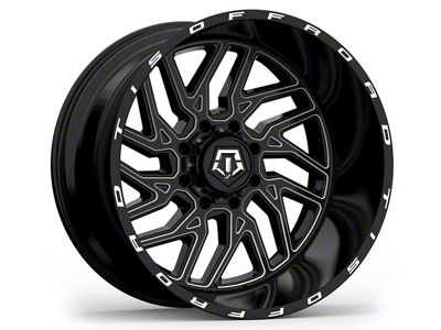 TIS 544BM Gloss Black Milled 8-Lug Wheel; 20x12; -44mm Offset (03-09 RAM 3500 SRW)