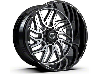 TIS 544BM Gloss Black Machined 8-Lug Wheel; 20x12; -44mm Offset (11-14 Sierra 2500 HD)