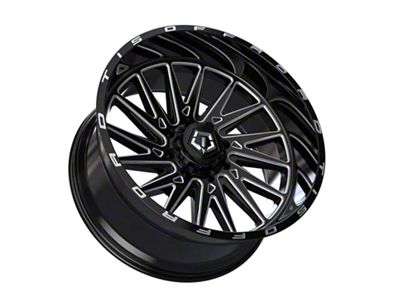 TIS 547 Gloss Black Milled 8-Lug Wheel; 20x9; 0mm Offset (07-10 Sierra 3500 HD SRW)