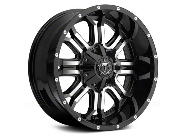 TIS 535MB Gloss Black Machined 6-Lug Wheel; 17x9; -12mm Offset (07-13 Silverado 1500)