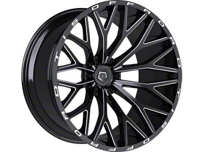 TIS 566 Gloss Black Milled 6-Lug Wheel; 24x12; -44mm Offset (07-13 Silverado 1500)