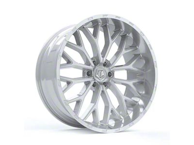 TIS 565 Gloss Silver with Brushed Face and Lip 8-Lug Wheel; 22x12; -44mm Offset (07-10 Silverado 3500 HD SRW)