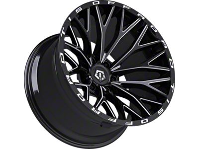 TIS 566 Gloss Black Milled 8-Lug Wheel; 20x12; -44mm Offset (07-10 Silverado 3500 HD SRW)
