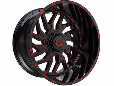TIS 544BMR Gloss Black with Red Tint Accent 6-Lug Wheel; 20x12; -44mm Offset (07-14 Tahoe)